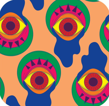 Trippy Drippy Hippie All Seeing Eye Sherbert Premium Drink Coaster Resin With Cork Backing Trippy Drippy Hippie All Seeing Eye Sherbert Premium Drink Coaster Resin With Cork Backing
