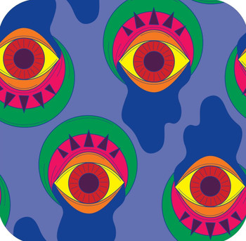 Trippy Drippy Hippie All Seeing Eye Periwinkle Premium Drink Coaster Resin With Cork Backing Trippy Drippy Hippie All Seeing Eye Periwinkle Premium Drink Coaster Resin With Cork Backing