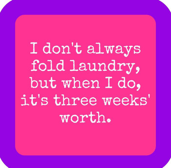 Folding Laundry Premium Drink Coaster Resin With Cork Backing Folding Laundry Premium Drink Coaster Resin With Cork Backing