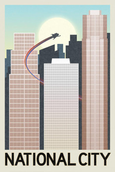 National City Fantasy Travel Cool Wall Art Print Poster 24x36