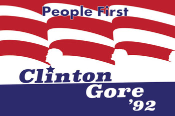 Laminated Bill Clinton Al Gore 1992 Vote President Poster Election Campaign Presidential Elect Politics Running Mate Poster Dry Erase Sign 24x16