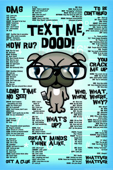 Laminated Text Me Dood! Funny Poster Dry Erase Sign 16x24