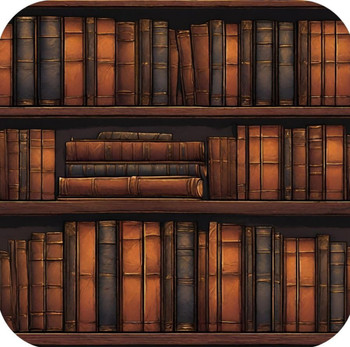 Leather Bound Books Library Shelves V3 Drink Coaster Leather Bound Books Library Shelves V3 Drink Coaster