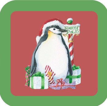 Carols Rose Garden Holiday Whimsy Penguin And Packages At North Pole H-CMS056 Drink Coaster Carols Rose Garden Holiday Whimsy Penguin And Packages At North Pole H-CMS056 Drink Coaster