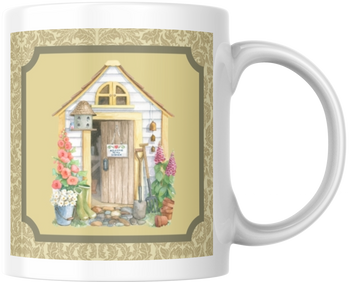 Carols Rose Garden Watercolor Flower Welcome To My Garden Shed Ceramic Coffee Mug Tea Cup Fun Novelty Gift 12 oz