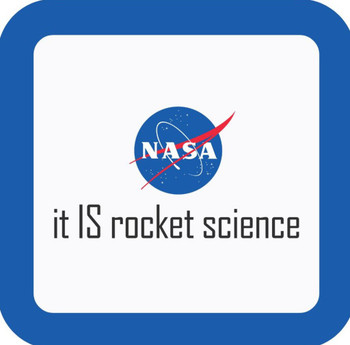 NASA It IS Rocket Science Retro Premium Drink Coaster Resin With Cork Backing
