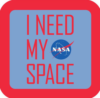 NASA I Need My Space Meatball Logo Retro Premium Drink Coaster Resin With Cork Backing