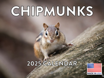 Chipmunk Calendar 2025 Monthly Wall Calender 12 Month