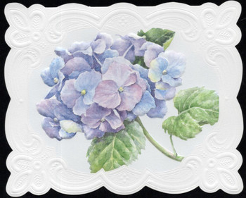 SET OF 3 - Blue Hydrangea Portfolio Boxed Note Cards by Carol Wilson. 10 embossed 4x5 Die-Cut Notecards and Matching Envelopes in Decorative Gift Box with Magnetic Flap. NCP2101