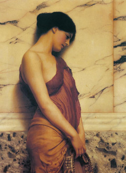 John William Godward The Tambourine Girl Realism Sargent Painting Artwork Woman Portrait Wall Decor Oil Painting French Poster Prints Fine Artist Decorative Art Cool Wall Art Print Poster 24x36