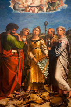 Raphael The St. Cecilia Altarpiece Fine Art Realism Romantic Artwork Raffaello Prints Biblical Drawings Portrait Painting Wall Art Renaissance Posters Canvas Art Cool Wall Art Print Poster 24x36