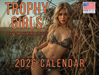 Sexy Trophy Girl Calendar 2026 Monthly Wall 12 Month Hunting Gifts for Hunters Men | American Made In The USA