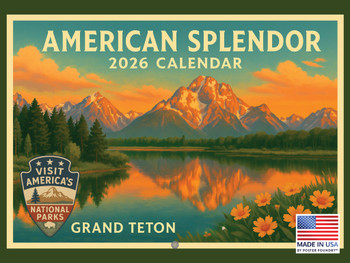 National Parks Vintage Travel Poster Calendar 2026 Monthly Wall Calender 12 Month | American Made In The USA