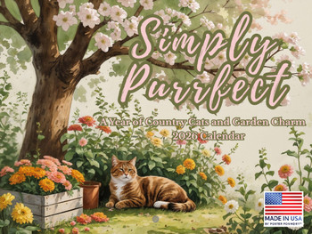 Simply Purrfect Country Cat Calendar 2026 Monthly Wall Calender 12 Month | American Made In The USA