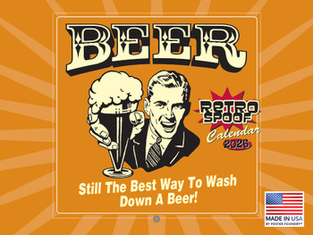 Retro Humor Beer Calendar 2026 Monthly Wall Calender 12 Month | American Made In The USA