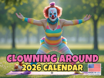 Clowning Around Calendar 2026 Monthly Wall Creepy Clown Gifts Calender 12 Month | American Made In The USA
