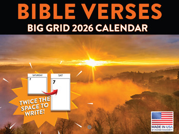 Religious Big Grid Calendar 2026 Monthly Wall Calender 12 Month | American Made In The USA