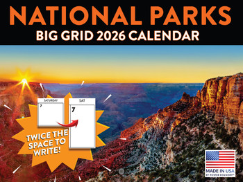 National Parks Big Grid Calendar 2026 Monthly Wall Calender 12 Month | American Made In The USA