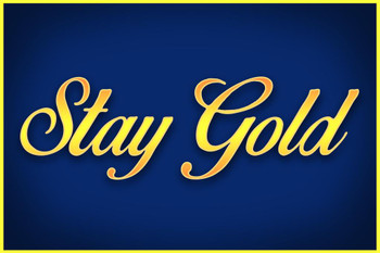 Stay Gold Blue with Gold Cool Wall Art Print Poster 24x36