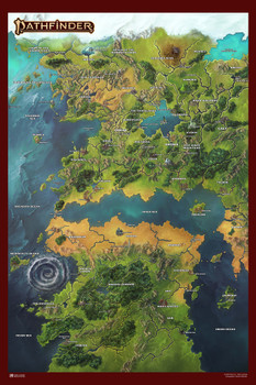 Pathfinder Map Golarion Lands Inner Sea Cool Wall Art Print Poster 12x18