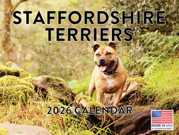 Staffordshire Terrier Calendar 2026 Monthly Wall Calender 12 Month| American Made In The USA