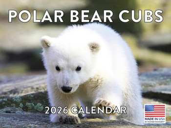 Baby Polar Bear Cubs Calendar 2026 Monthly Wall Calender 12 Month | American Made In The USA