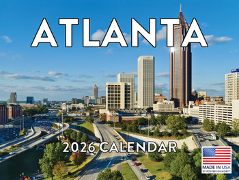 Atlanta Calendar 2026 Wall 12 Month Monthly GA Scenic Georgian Souvenirs ATL Themed Gifts | American Made In The USA