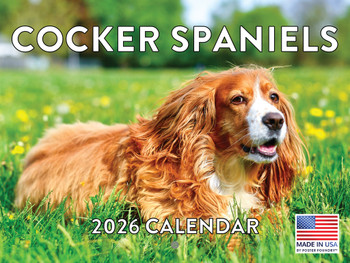 Cocker Spaniel Calendar 2026 Wall 12 Month Monthly Cocker Spaniels Gifts For Cocker Spaniel Lovers Women Men Mom Dad | American Made In The USA