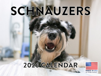 Schnauzer Calendar 2026 Monthly Wall Calender 12 Month | American Made In The USA