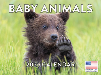Cute Baby Animal Calendar 2026 Kids Monthly Wall Calender 12 Month | American Made In The USA