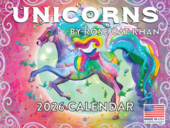 Unicorn Calendar 2026 by Rose Khan Kids Girls Monthly Wall Calender 12 Month | American Made In The USA
