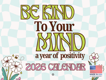 Mental Health Calendar 2026 Monthly Wall Calender 12 Month | American Made In The USA