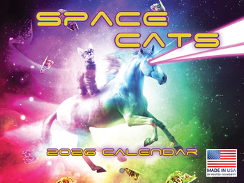 Space Cats Calendar 2026 Monthly Wall Calender 12 Month | American Made In The USA