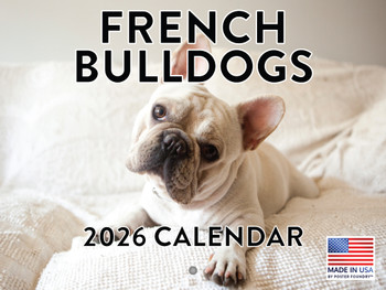 French Bulldog Calendar 2026 Frenchie Dog Gifts Monthly Wall Calender 12 Month | American Made In The USA