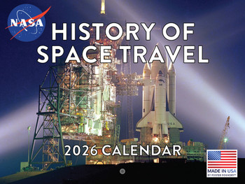 Space Travel NASA Calendar 2026 Rocket Monthly Wall Calender 12 Month Astronomy Gifts For Science Lovers | American Made In The USA