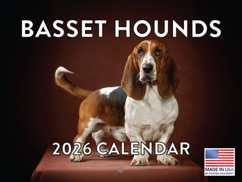 Basset Hound Calendar 2026 Wall 12 Month Monthly Basset Hounds Gifts For Basset Hound Lovers Women Men Mom Dad | American Made In The USA