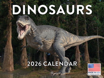 Dinosaur Calendar 2026 Gifts For Kids Boys Monthly Wall Calender 12 Month | American Made In The USA