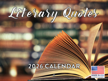 Literary Quotes Calendar 2026 Famous Writers Monthly Wall Calender 12 Month | American Made In The USA