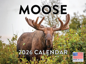 Moose Calendar 2026 Monthly Wall Hunting Gifts for Hunters Men Calender 12 Month | American Made In The USA