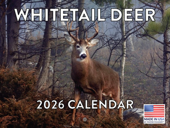 Whitetail Deer Calendar 2026 White Tail Hunting Monthly Wall Calender 12 Month | American Made In The USA