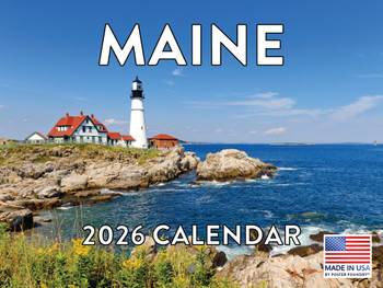 Maine Calendar 2026 Wall 12 Month Monthly ME Scenic Souvenirs Themed Gifts | American Made In The USA
