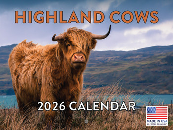 Highland Cow Calendar 2026 Scottish Cows Gifts For Highland Cow Lovers Hyland Hairy Coo Monthly Wall   Calender 12 Month | American Made In The USA