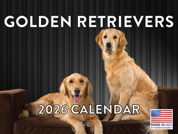 Golden Retriever Calendar 2026 Monthly Wall Calender 12 Month | American Made In The USA
