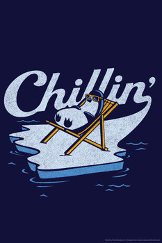 Penguin Chillin Iceberg Humor Funny Penguin Poster Penguin Home Decor Gentoo Penguin Wall Decor Arctic Ice Animal Wildlife Art Print Snow Nature Print Cool Wall Art Print Poster 16x24