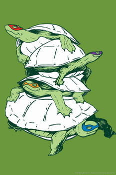 Masked Turtles Humor Comic Sea Turtle Pictures Turtle Poster Aquatic Pictures Sea Prints Wall Art Turtle Shell Art Turtle Pictures Wall Art Wall Turtle Decor Cool Wall Art Print Poster 16x24