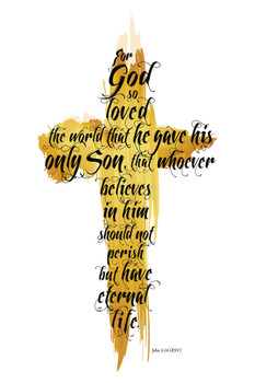 For God So Loved The World John 316 Inspirational Art Print Poster 18x12