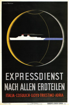 Expressdienst Cruise Ship Italy Vintage Travel Cool Wall Art Print Poster 16x24