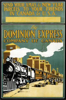 Dominion Express Railway Send Parcels to Canada USA Vintage Travel Cool Wall Art Print Poster 16x24