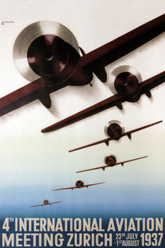 Zurich Aviation Airplane Show 1937 Vintage Travel Cool Wall Art Print Poster 16x24