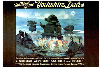 Magic of Yorkshire Dales England Summer Vacation Vintage Illustration Travel Cool Wall Art Print Poster 16x24